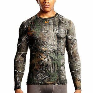 Mission Mens VaporActive Base Layer Long Sleeve Top Warm Realtree Camouflage L